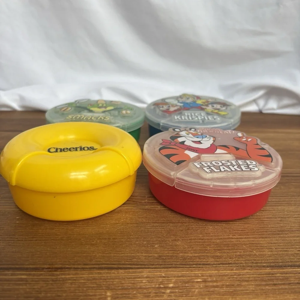 Vintage Kellogg's Cereal Bowl Set Lot of 4 Smacks Cheerios Rice Krispies Tony